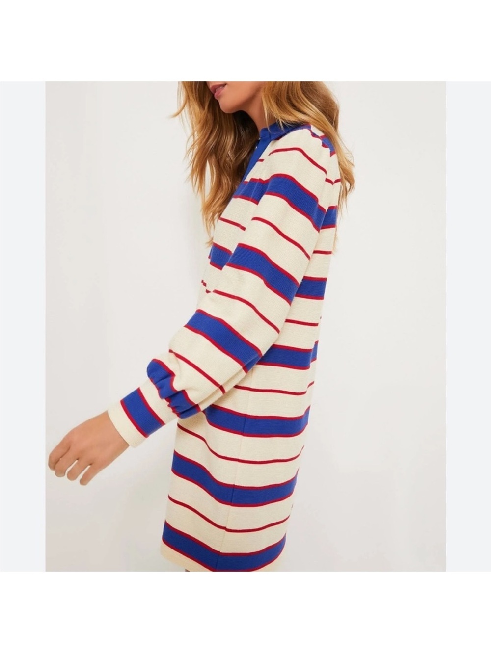 Tuckernuck Pomander Place Navy Stripe Bradley Knit Polo Dress Size - Picture 3 of 6